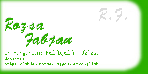 rozsa fabjan business card